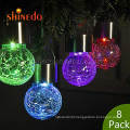 Shinedo Hanging Led Solar Powered Crackle Gass Ball Light for Garden Park Tree Outdoor Fence